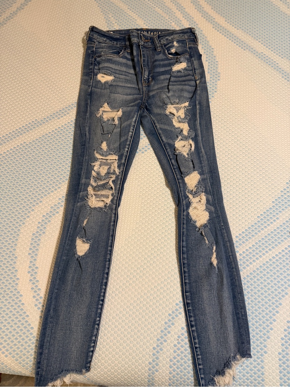 American Eagle Outfitters Women's Ripped Skinny Jeans - Blue